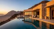 © Lens & Light - Stunning desert villa with infinity pool and mountain views at golden hour luxury escape
