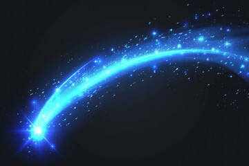Wall Mural - Blue glowing light night space blue.