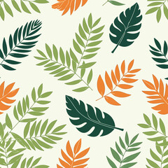 Naklejka na meble Seamless Pattern of Green Leaves