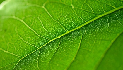 Close-up view of a vibrant green leaf's intricate vein structure.  A detailed macro shot of leaf veins