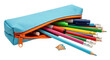 © Sergiu - Isolated pencil case with colored pencils
