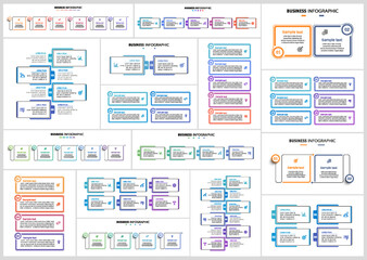 Wall Mural - big collection of business infographic design template with options, steps or processes. can be used