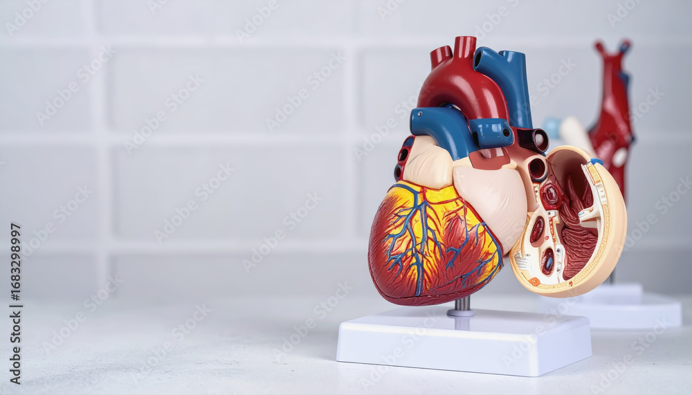 Ilustracja bez tantiem: Detailed model of the human heart with copy ...