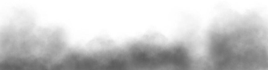 Wall Mural - vector realistic smoke cloud or gray fog, abstract gas on transparent background