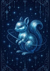 Wall Mural - celestial squirrel cosmic art