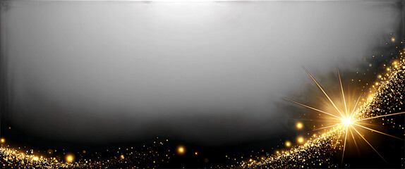 Wall Mural - Bright golden sparks burst from a festive sparkler illuminating a dark night sky with bokeh lights