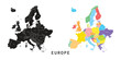 © WeDrawing - Europe map set. Black silhouette map and colored detailed map. Vector on white background.