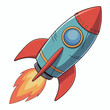 © Image Designer - A cartoon rocket made of paper, isolated on white background.