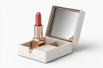 Red Lipstick in a Luxury Box Beauty Cosmetics Fashion Elegance Glamour on transparent background