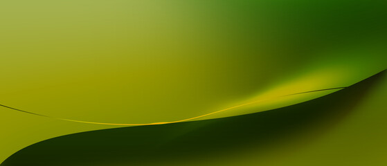 Wall Mural - abstract dynamic geometric shape, wave flow line, light effect and texture on green gradient color for wallpaper