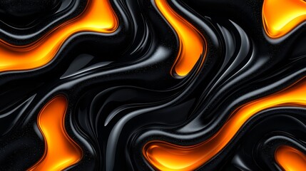 Wall Mural - black and orange swirl pattern with a gold hue. the pattern is abstract and has a sense of movement