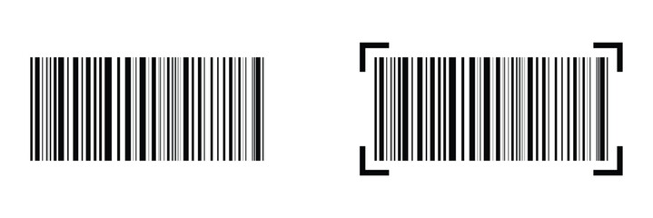 Barcode icon. Barcode vector icon. Simple fake bar code. Bar code for web design. Barcode product distribution icon. Vector illustration isolated on white background.