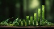 © RatWats - Green bar graph on a mossy log, forest background