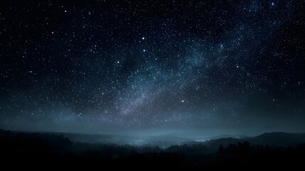 Wall Mural - a breathtaking view of the night sky filled with countless stars and the milky way stretching over a