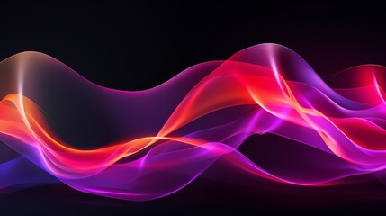 Wall Mural - colorful wave with red, pink and purple colors. the wave is long and has a lot of movement
