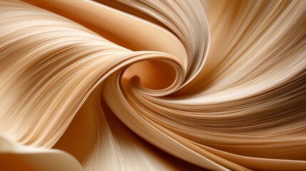 Wall Mural - long, curvy piece of fabric with a pattern that resembles a spiral. the fabric is brown in color and