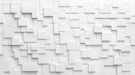 Wall Mural - white wall with many white squares. the wall is made of blocks and has a rough texture. the blocks a