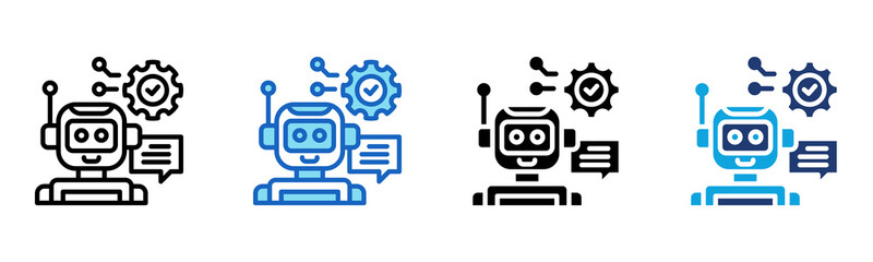 Robotic icon Multi Style Vector Illustration