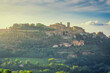Montepulciano town skyline at sunset. Tuscany, Italy
