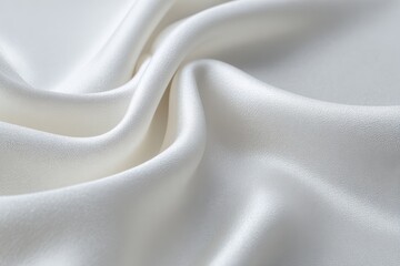 Wall Mural - Elegant White Silk Fabric Folded and Shimmering Luxuriously