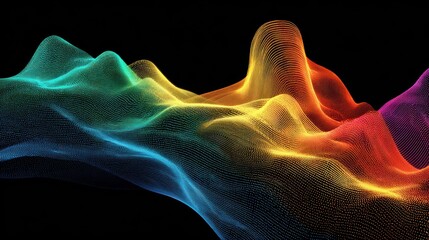 Wall Mural - colorful thin wavy design in modern abstract generative art