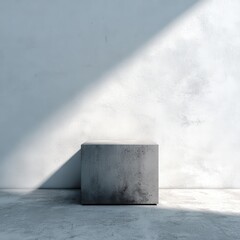 Wall Mural - Minimalist Concrete Podium in Light Grey with Simple Background
