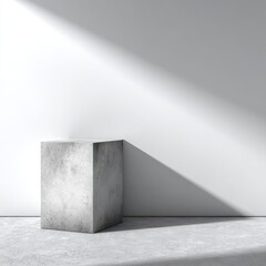 Wall Mural - Minimalist Light Grey Concrete Podium in Modern Interior Space