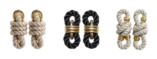 Knot pairing action collection creative PNG set, cut out, isolated on transparent background