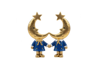 Wall Mural - Pair of Golden Moon Figurines - Cute Decorative Objects