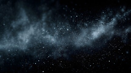 Wall Mural - a dark cosmic background featuring glowing dust particles and subtle nebulous forms creating a mysti