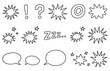 © Jubida - Collection of comic book style speech bubbles and sound effects in black and white