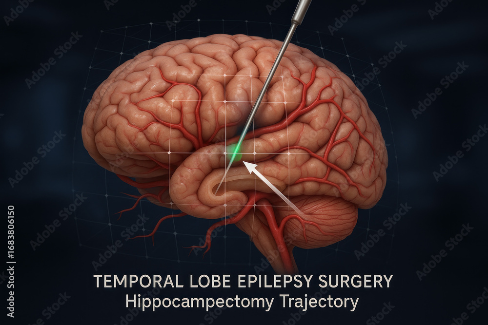 Temporal Lobe Epilepsy Surgery Illustration - Hippocampectomy ...
