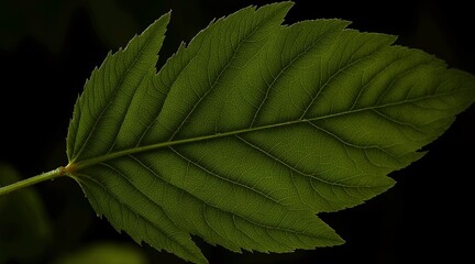 Detailed leaf texture background in close-up view