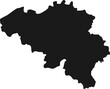 © Felix - Black silhouette map of Belgium country outline isolated on white background