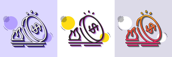 Wall Mural - gas price line icon. halftone dotted pattern. gradient icon with grain shadow. fuel tax sign. lpg ra