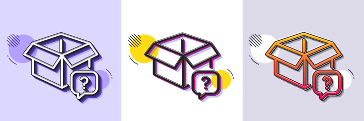 Wall Mural - secret package line icon. halftone dotted pattern. gradient icon with grain shadow. unknown delivery