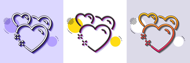 Wall Mural - heart line icon. halftone dotted pattern. gradient icon with grain shadow. love emotion sign. valent
