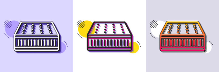 Wall Mural - mattress line icon. halftone dotted pattern. gradient icon with grain shadow. orthopedic pad sign. b