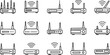 © Ahmed - set of router device outline icon vector