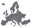 © archsymbols - Political map of europe featuring countries borders and geographic shapes for global understanding silhouette