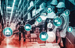 © InfiniteFlow - Smart warehouse management system with innovative internet of things technology to identify package picking and delivery . Future concept of supply chain and logistic network business .