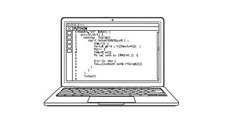 Laptop with code a portable computer for programming and development