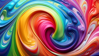 Wall Mural - a swirl of paint with a rainbow of colors