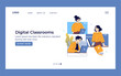 © inspiring.team - Digital Classroom Vector Illustration with Online Learning