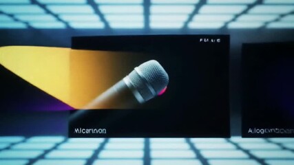 Wall Mural - Colorful, abstract image of a space with three different colored squares