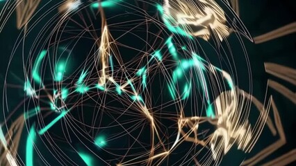 Wall Mural - Abstract Tech Network Energy Seamless Looping Animation

