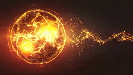 Wall Mural - Abstract digital energy ball with glowing lines
