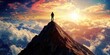 © phy - A person reaching the top of a mountain with a breathtaking view