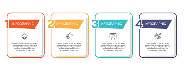 Wall Mural - steps business data visualization timeline process infographic template design with icons