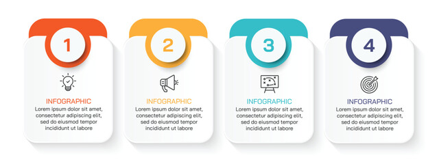 Wall Mural - steps business data visualization timeline process infographic template design with icons